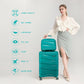 Kono 14/20 Inch Lightweight PP Hard Shell 2 Piece Suitcase Set With TSA Lock And Vanity Case - Blue