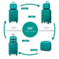 Kono 14/20 Inch Lightweight PP Hard Shell 2 Piece Suitcase Set With TSA Lock And Vanity Case - Blue