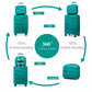 Kono 14/20 Inch Lightweight PP Hard Shell 2 Piece Suitcase Set With TSA Lock And Vanity Case - Blue