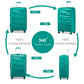 Kono 24 Inch Lightweight Polypropylene Hard Shell Suitcase With TSA Lock - Blue