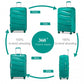 Kono 24 Inch Lightweight Polypropylene Hard Shell Suitcase With TSA Lock - Blue