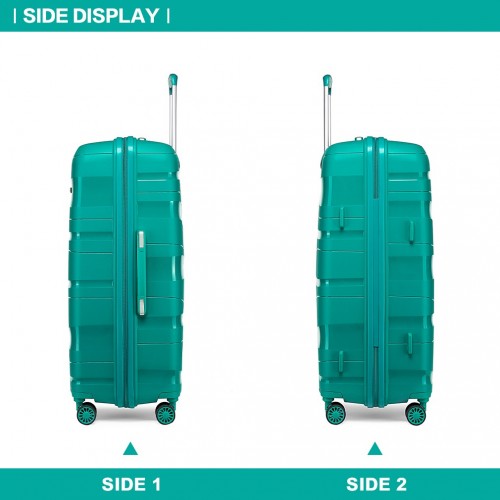 Kono 24 Inch Lightweight Polypropylene Hard Shell Suitcase With TSA Lock - Blue