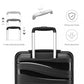 Kono 20 Inch Lightweight PP Hard Shell Suitcase With TSA Lock - Black