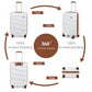 Kono 20 Inch Lightweight Polypropylene Hard Shell Suitcase With TSA Lock - Cream
