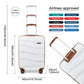 Kono 20 Inch Lightweight Polypropylene Hard Shell Suitcase With TSA Lock - Cream