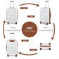 Kono 28 Inch Lightweight Polypropylene Hard Shell Suitcase With TSA Lock - Cream