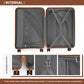 Kono Lightweight PP Hard Shell 4 Piece Suitcase Set With TSA Lock And Vanity Case - Cream