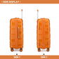 Kono Lightweight PP Hard Shell 4 Piece Suitcase Set With TSA Lock And Vanity Case - Orange