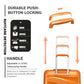 Kono Lightweight PP Hard Shell 4 Piece Suitcase Set With TSA Lock And Vanity Case - Orange