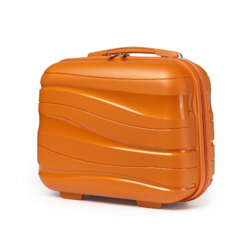 Kono 14 Inch Lightweight Polypropylene Hard Shell Suitcase With TSA Lock - Orange