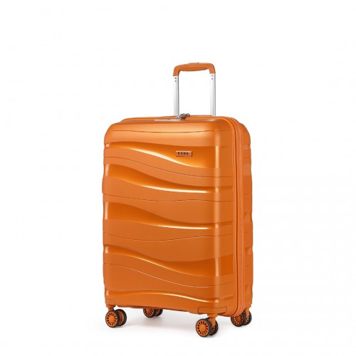 Kono 20 Inch Lightweight Polypropylene Hard Shell Suitcase With TSA Lock - Orange