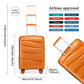 Kono 20 Inch Lightweight Polypropylene Hard Shell Suitcase With TSA Lock - Orange