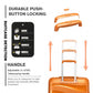 Kono 24 Inch Lightweight Polypropylene Hard Shell Suitcase With TSA Lock - Orange