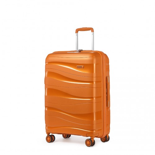 Kono 28 Inch Lightweight Polypropylene Hard Shell Suitcase With TSA Lock - Orange