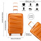 Kono 28 Inch Lightweight Polypropylene Hard Shell Suitcase With TSA Lock - Orange