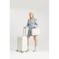 Kono 14 Inch Lightweight Polypropylene Hard Shell Vanity Case - White