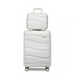 Kono 14/20 Inch Lightweight PP Hard Shell 2 Piece Suitcase Set With TSA Lock And Vanity Case - White