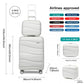 Kono 14/20 Inch Lightweight PP Hard Shell 2 Piece Suitcase Set With TSA Lock And Vanity Case - White