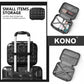Kono Lightweight Hard Shell Abs Suitcase With TSA Lock And Vanity Case 4 Piece Set - Black