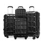 Kono Lightweight Hard Shell Abs Suitcase With TSA Lock And Vanity Case 4 Piece Set - Black