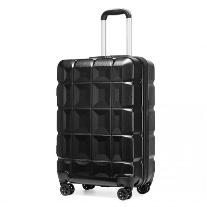 Kono 20 Inch Lightweight Hard Shell Abs Luggage Cabin Suitcase With TSA Lock - Black