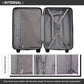 Kono 24 Inch Lightweight Hard Shell Abs Suitcase With TSA Lock - Black