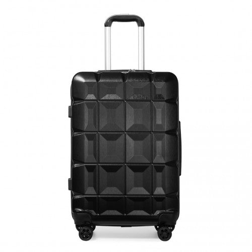 Kono 24 Inch Lightweight Hard Shell Abs Suitcase With TSA Lock - Black