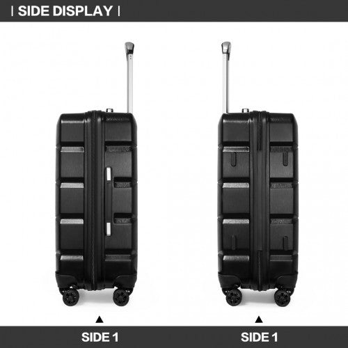 Kono 28 Inch Lightweight Hard Shell Abs Suitcase With TSA Lock - Black