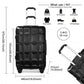 Kono 28 Inch Lightweight Hard Shell Abs Suitcase With TSA Lock - Black