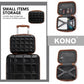 Kono Lightweight Hard Shell Abs Suitcase With TSA Lock And Vanity Case 4 Piece Set - Black And Brown