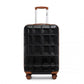 Kono 20 Inch Lightweight Hard Shell Abs Luggage Cabin Suitcase With TSA Lock - Black And Brown