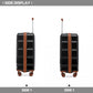 Kono 20 Inch Lightweight Hard Shell Abs Luggage Cabin Suitcase With TSA Lock - Black And Brown