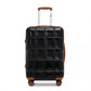 Kono 28 Inch Lightweight Hard Shell Abs Luggage Cabin Suitcase With TSA Lock - Black And Brown