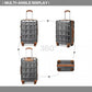 Kono Lightweight Hard Shell ABS Suitcase With TSA Lock And Vanity Case 4 Piece Set - Grey