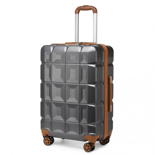 Kono 28 Inch Lightweight Hard Shell Abs Suitcase With Tsa Lock - Grey
