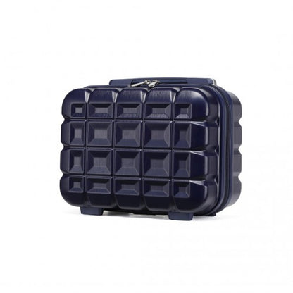 Kono 13 Inch Lightweight Hard Shell ABS Vanity Case - Navy