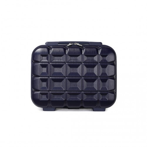 Kono 13 Inch Lightweight Hard Shell ABS Vanity Case - Navy