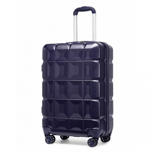 Kono 20 Inch Lightweight Hard Shell Abs Luggage Cabin Suitcase With TSA Lock - Navy