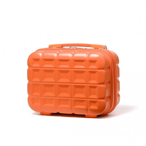 Kono 13 Inch Lightweight Hard Shell Abs Vanity Case - Orange