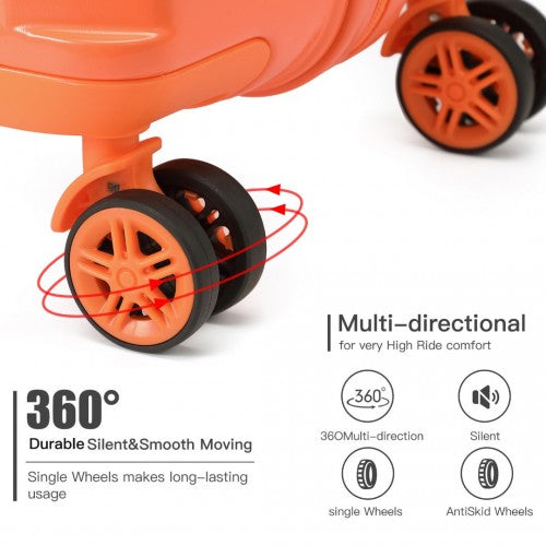 Kono 28 Inch Lightweight Hard Shell Abs Suitcase With TSA Lock - Orange