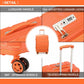 Kono 28 Inch Lightweight Hard Shell Abs Suitcase With TSA Lock - Orange