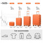 Kono Lightweight Hard Shell Abs Suitcase With TSA Lock And Vanity Case 4 Piece Set - Orange