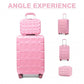 Kono 13/20 Inch Lightweight Hard Shell Abs Cabin Suitcase With TSA Lock And Vanity Case - Pink