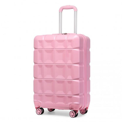 Kono 20 Inch Lightweight Hard Shell Abs Luggage Cabin Suitcase With TSA Lock - Pink