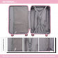 Kono 20 Inch Lightweight Hard Shell Abs Luggage Cabin Suitcase With TSA Lock - Pink
