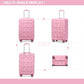 Kono 20 Inch Lightweight Hard Shell Abs Luggage Cabin Suitcase With TSA Lock - Pink