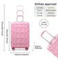 Kono 20 Inch Lightweight Hard Shell Abs Luggage Cabin Suitcase With TSA Lock - Pink