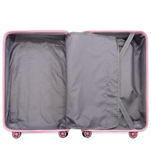 Kono 24 Inch Lightweight Hard Shell Abs Suitcase With TSA Lock - Pink