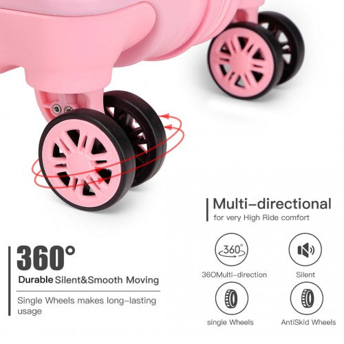 Kono 24 Inch Lightweight Hard Shell Abs Suitcase With TSA Lock - Pink