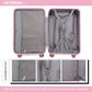 Kono 24 Inch Lightweight Hard Shell Abs Suitcase With TSA Lock - Pink